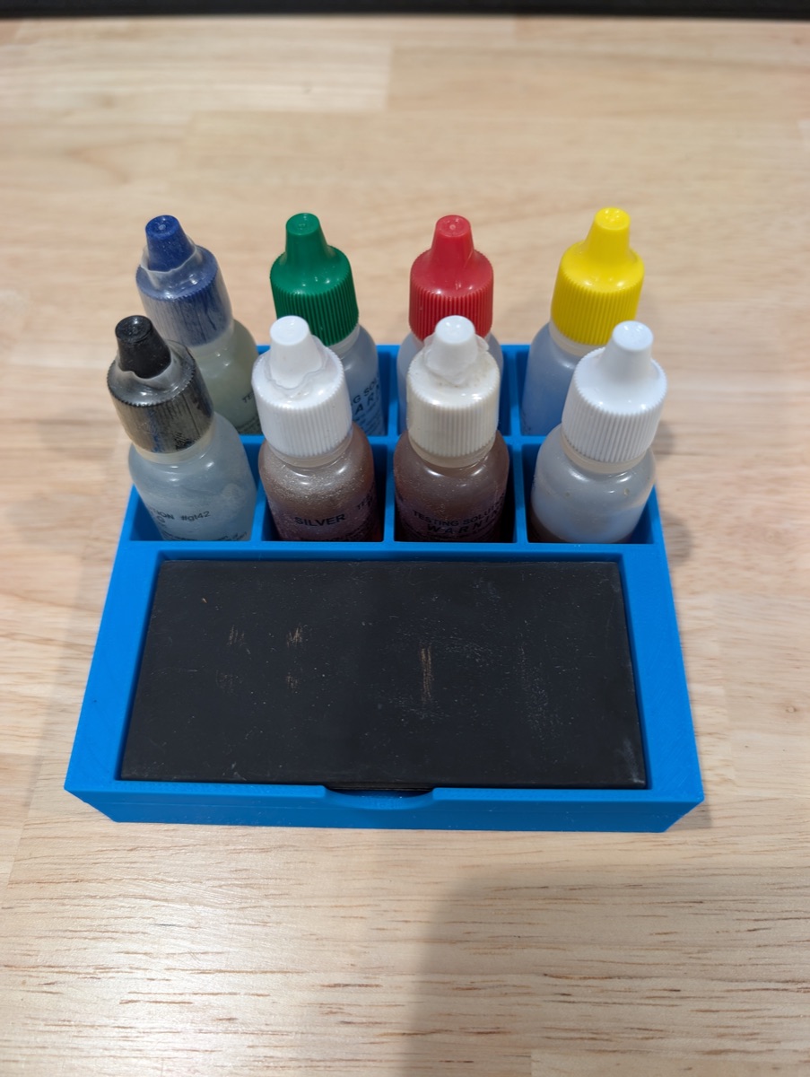 Test Acid Bench Caddy - 8-bottle + two stones (not included) — view 3